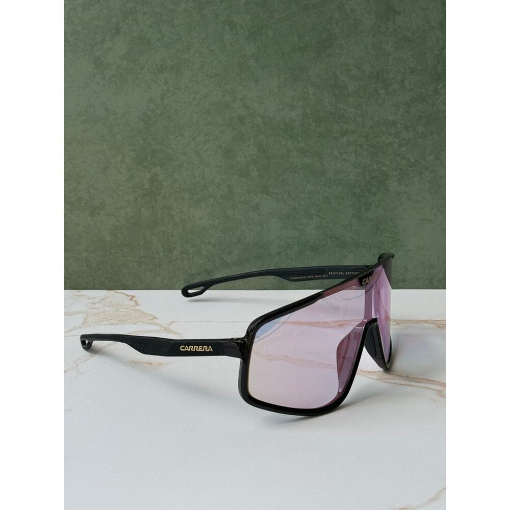 NEW Carrera 4017/S Mask Shield Sunglasses Black Mirror Lens - Picture 5 of 7